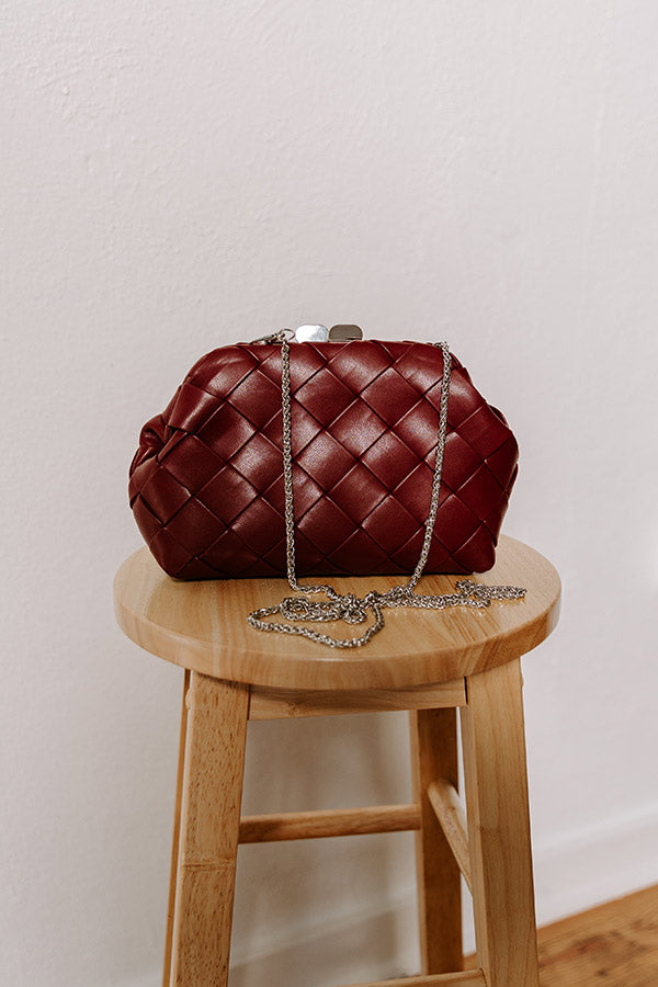 Uptown Chic Faux Leather Purse in Merlot Image - 3