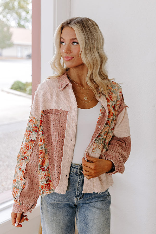 Sedona Sunsets Knit Lightweight Jacket in Blush Image - 1