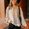 Pumpkin Picking Knit Color Block Top Image - 1