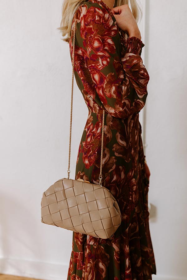 Uptown Chic Faux Leather Purse in Warm Taupe Image - 1