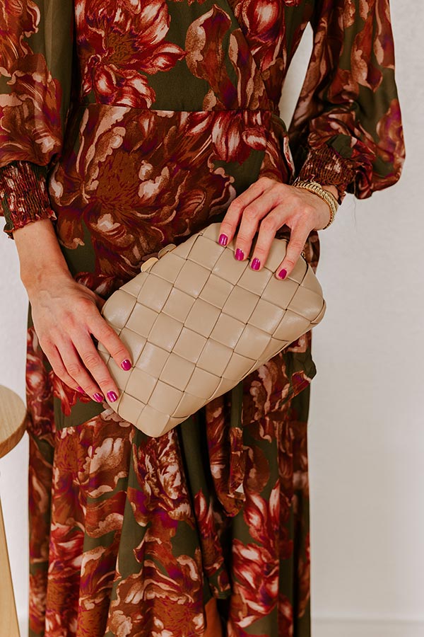 Uptown Chic Faux Leather Purse in Warm Taupe Image - 3