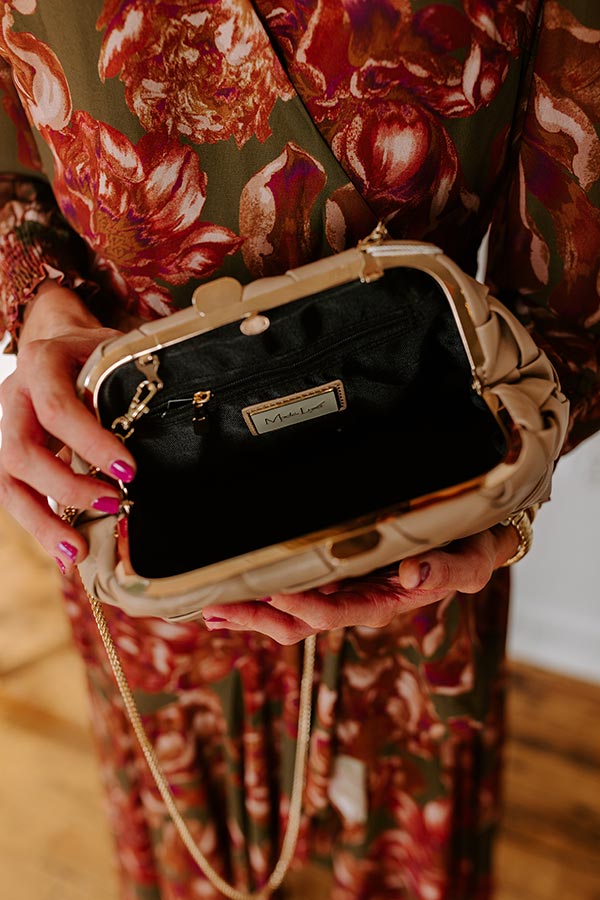 Uptown Chic Faux Leather Purse in Warm Taupe Image - 4