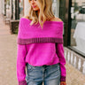 Chic Moment Off Shoulder Knit Sweater in Violet Image - 1