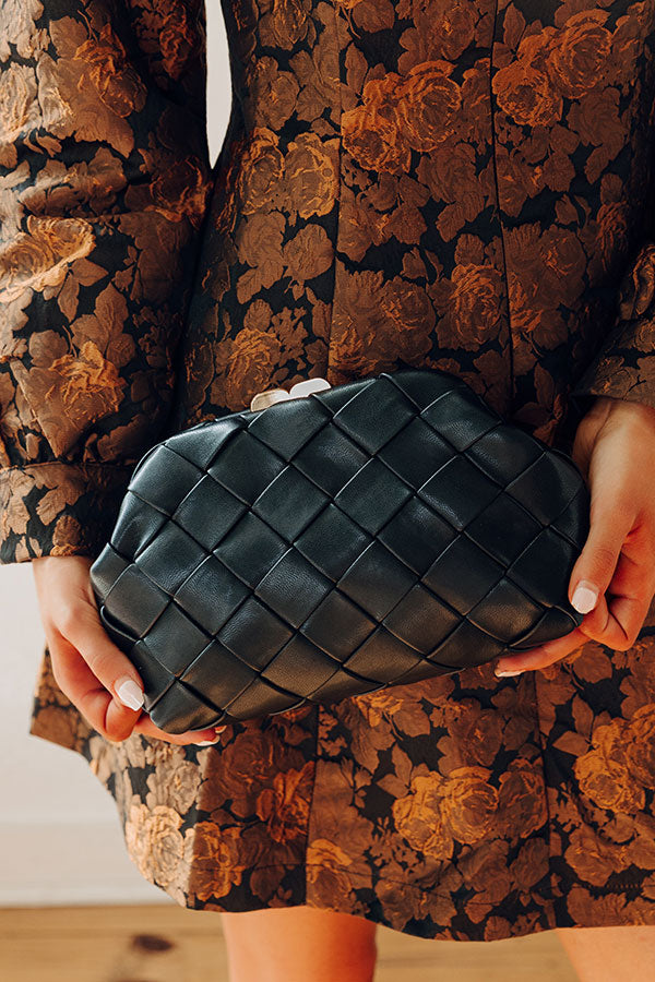 Uptown Chic Faux Leather Purse in Black Image - 1