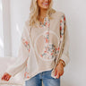 Peaceful Moment Knit Hoodie in Oatmeal Image - 1