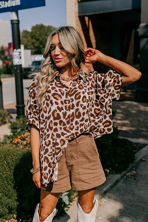 Lovely In Leopard Oversized Button Up Image - 2