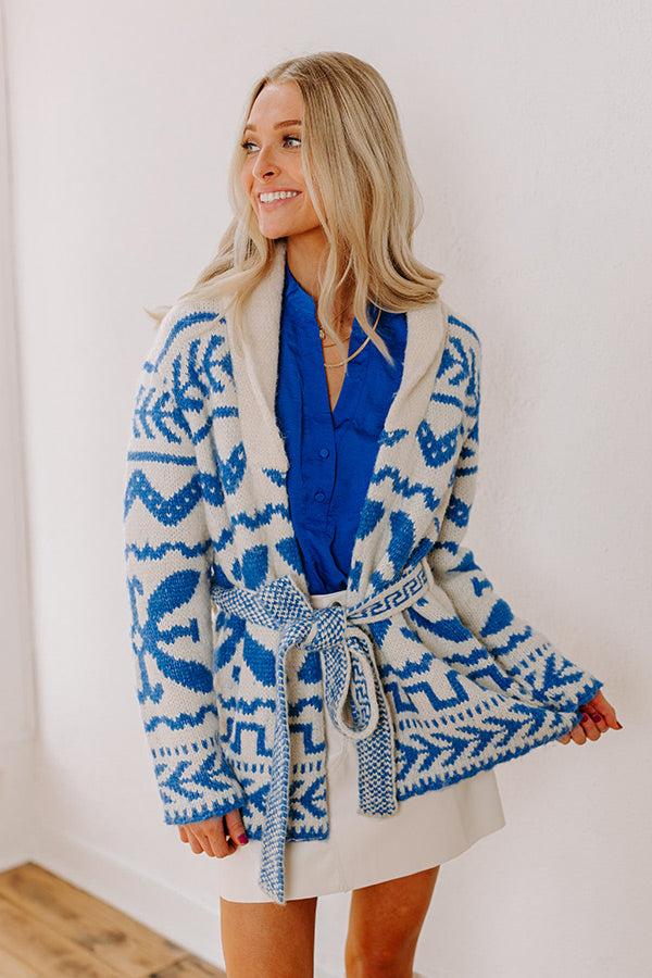 Cabin Cozy Knit Cardigan in Blue