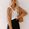 Cue The Chic Pearl Embellished Cardigan in Camel Image - 1