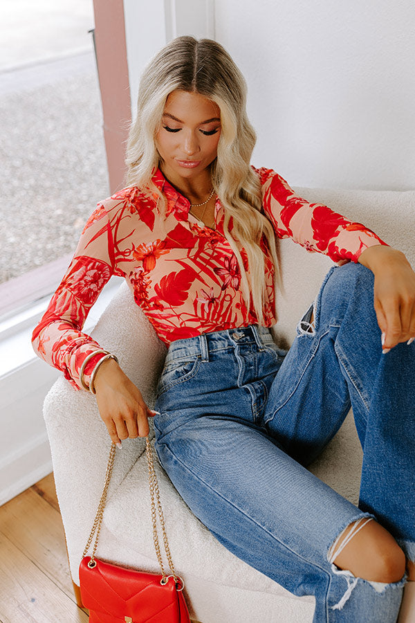 Floral Dreams Mesh Bodysuit Image - 2