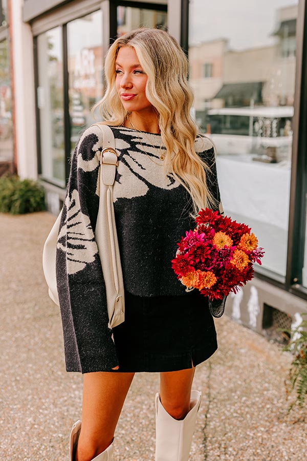Chai Latte and Chit Chat Knit Sweater in Black Image - 1