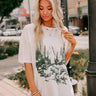 Mustang Mountain Distressed Oversized Graphic Tee Image - 1