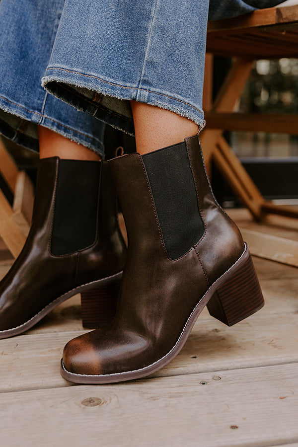 The Skylar Faux Leather Vintage Boot in Espresso Image - 2
