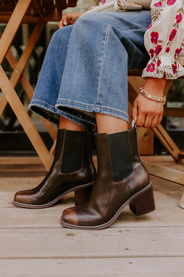 The Skylar Faux Leather Vintage Boot in Espresso Image - 1