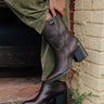The Juniper Faux Leather Boot in Dark Chestnut Image - 1
