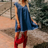 Hayride Honey Denim Mini Dress in Dark Wash Image - 1