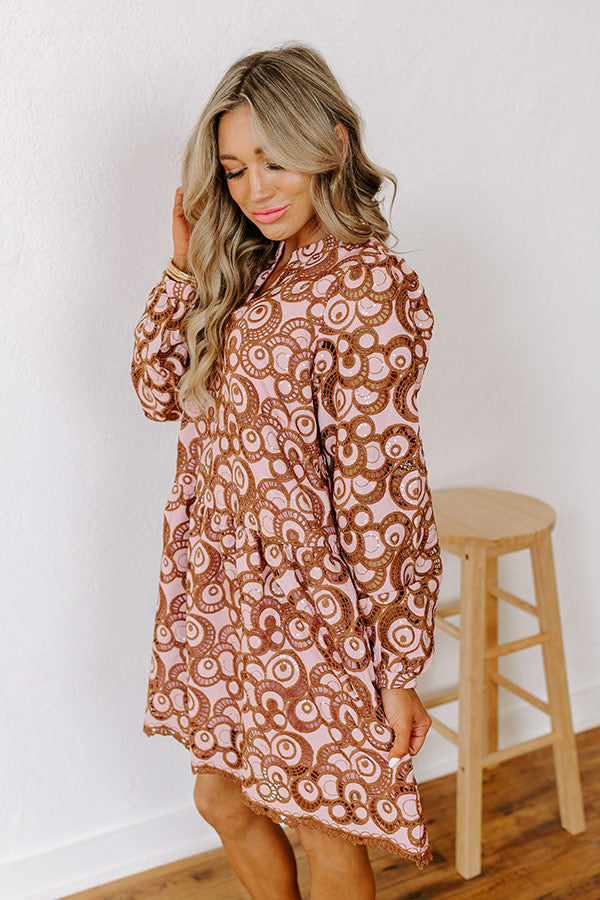 Fifth Avenue Embroidered Mini Dress in Blush Image - 5