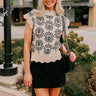 Front Porch Sippin' Floral Sweater Top in Cream Image - 1