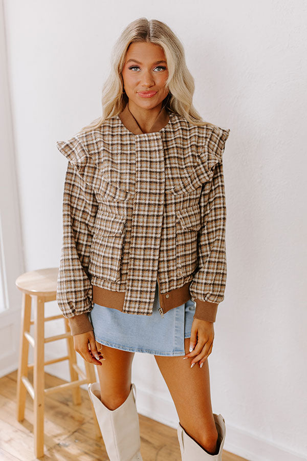 Chai Latte Pretty Plaid Jacket Image - 2