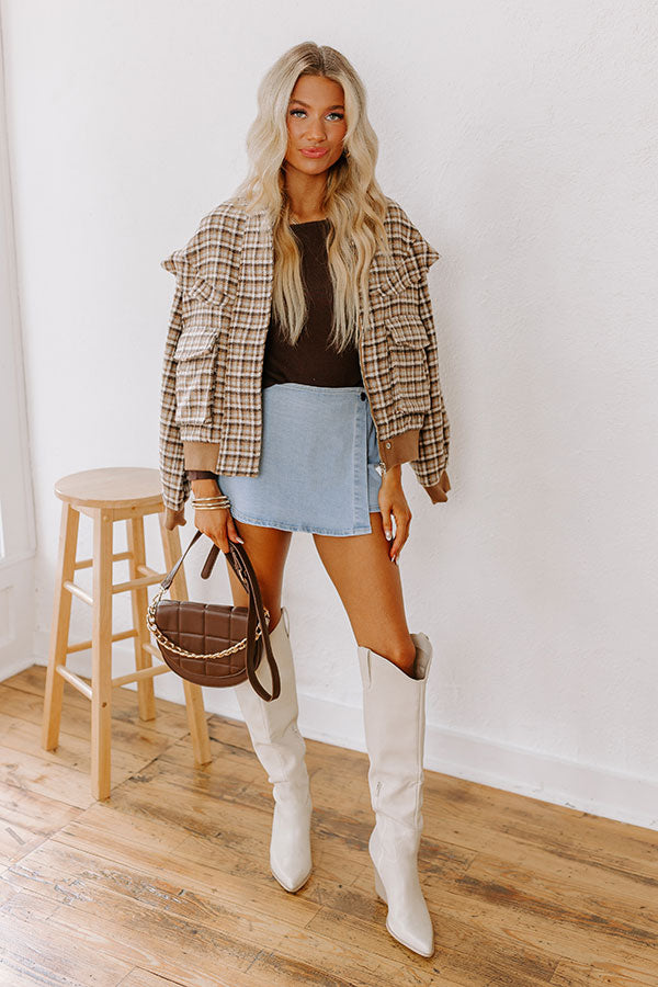 Chai Latte Pretty Plaid Jacket Image - 3