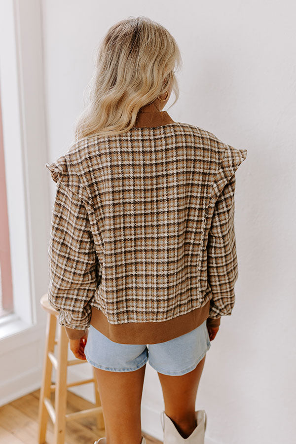 Chai Latte Pretty Plaid Jacket Image - 4