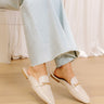 The Aubrey Faux Leather Mule Loafer in Cream Image - 1
