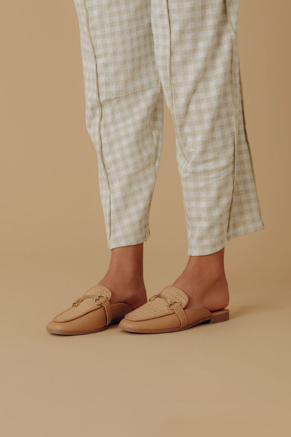 The Hannah Faux Leather Mule Loafer in Tan Image - 1