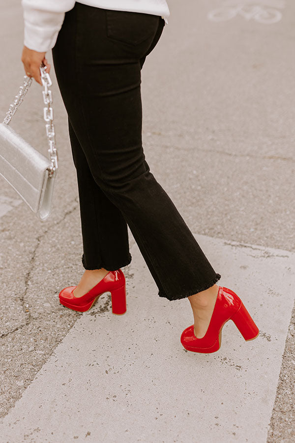 The Caroline Patent Heel in Red Image - 1