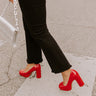 The Caroline Patent Heel in Red Image - 1