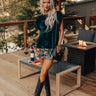 Feeling Glam Velvet Shift Top in Hunter Green Image - 1