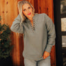 Cozy Night In Sweatshirt in Light Teal Image - 1
