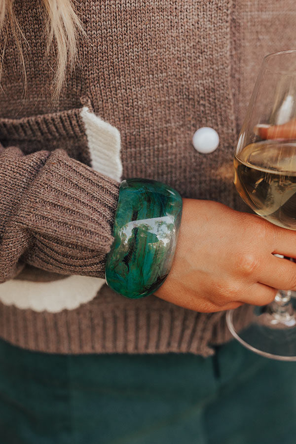 Boho Vibe Bangle Bracelet in Green Image - 2