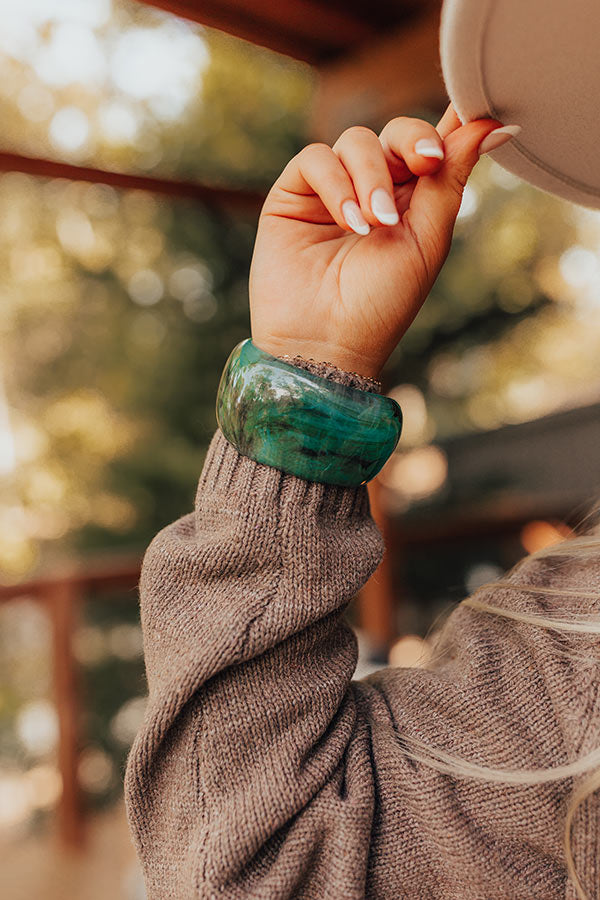 Boho Vibe Bangle Bracelet in Green Image - 1