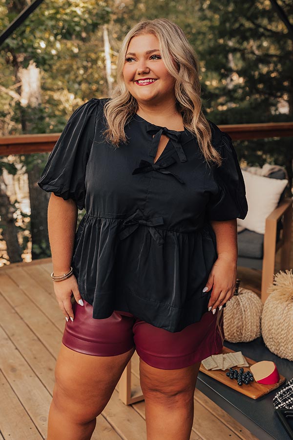 Meant For Martinis Peplum Top in Black Curves Image - 1