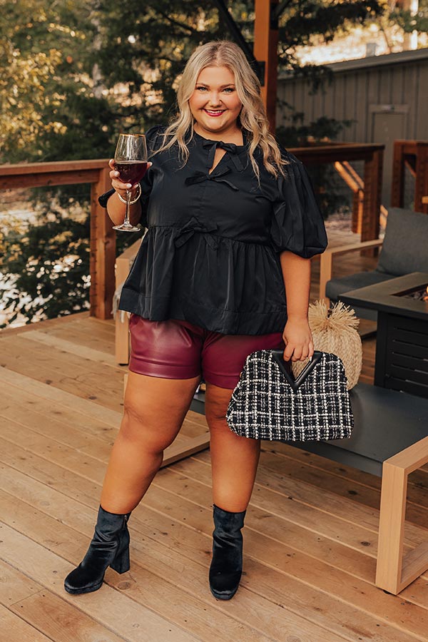 Meant For Martinis Peplum Top in Black Curves Image - 2