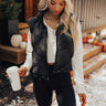 Mountain Top Morning Puffer Vest in Black Image - 1