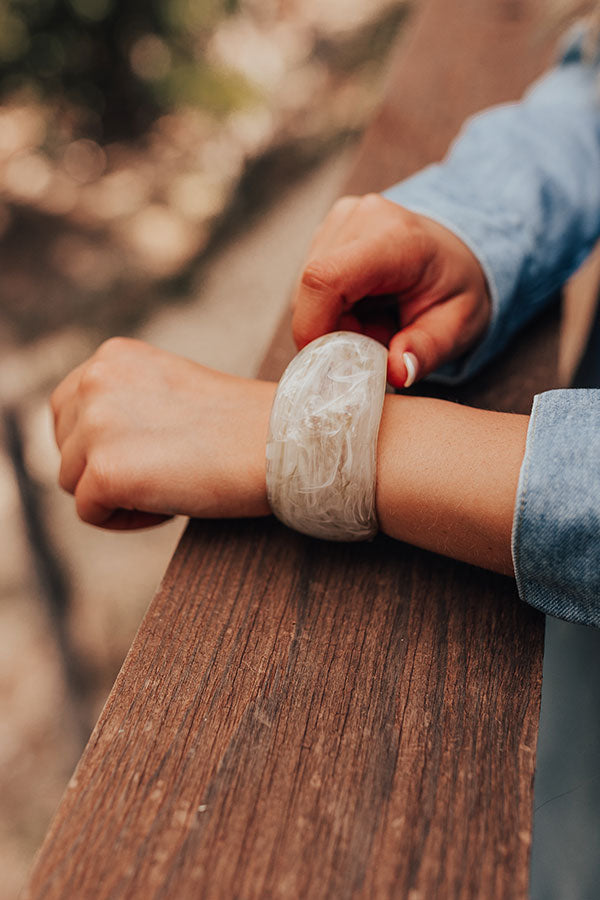 Boho Vibe Bangle Bracelet in Beige Image - 3