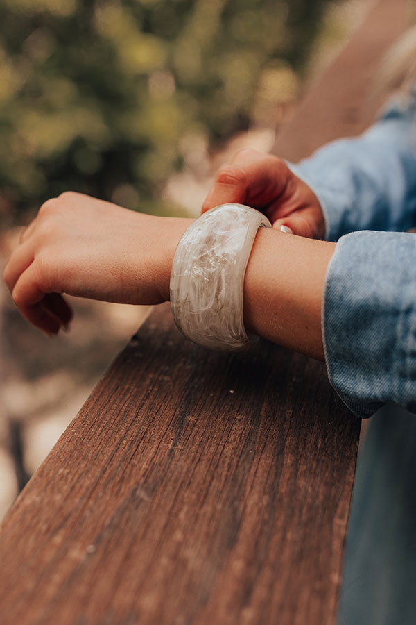 Boho Vibe Bangle Bracelet in Beige Image - 1