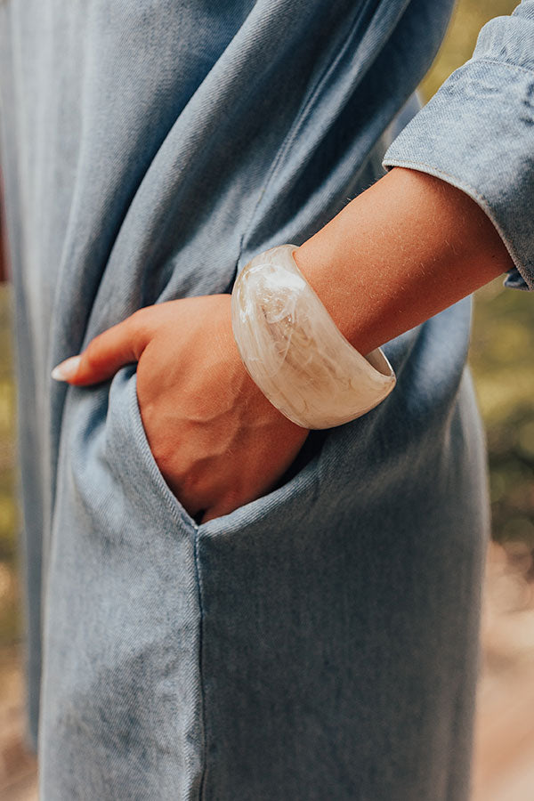 Boho Vibe Bangle Bracelet in Beige Image - 2