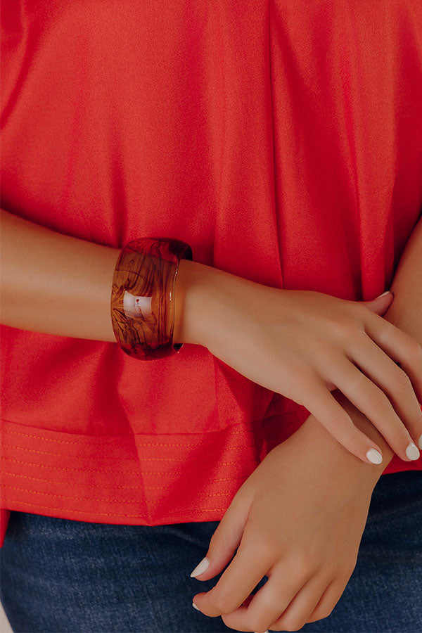 Boho Vibe Bangle Bracelet in Brown