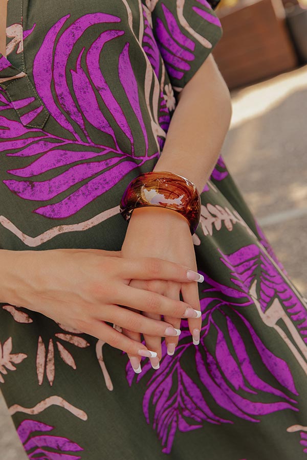 Boho Vibe Bangle Bracelet in Brown Image - 1