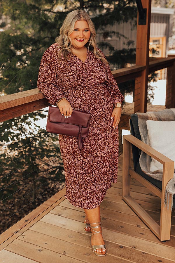Merlot Sippin' Floral Midi Curves Image - 1