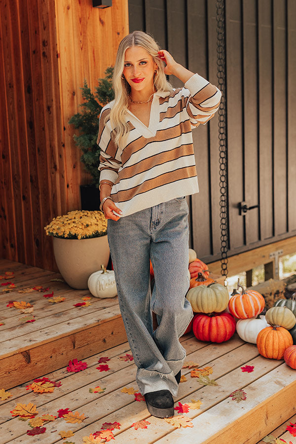 Polo and Prosecco Knit Sweater in Mocha Image - 2