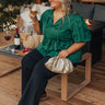 Meant For Martinis Peplum Top in Hunter Green Curves Image - 1