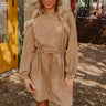 Latte Run Drawstring Mini Dress in Iced Mocha Image - 1