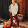 Cozy Moment Ribbed Tee in Ivory Image - 1