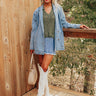 Train To Paris Denim Oversized Blazer Image - 1
