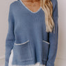 Small Town Romance Knit Sweater Top in Blue Image - 1