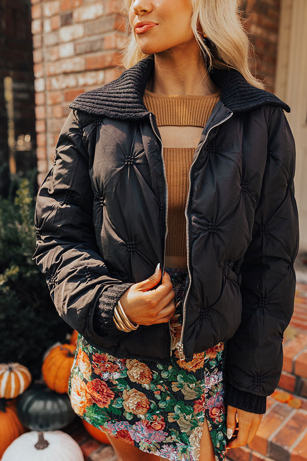 Cool Weather Puffer Jacket in Black Image - 3