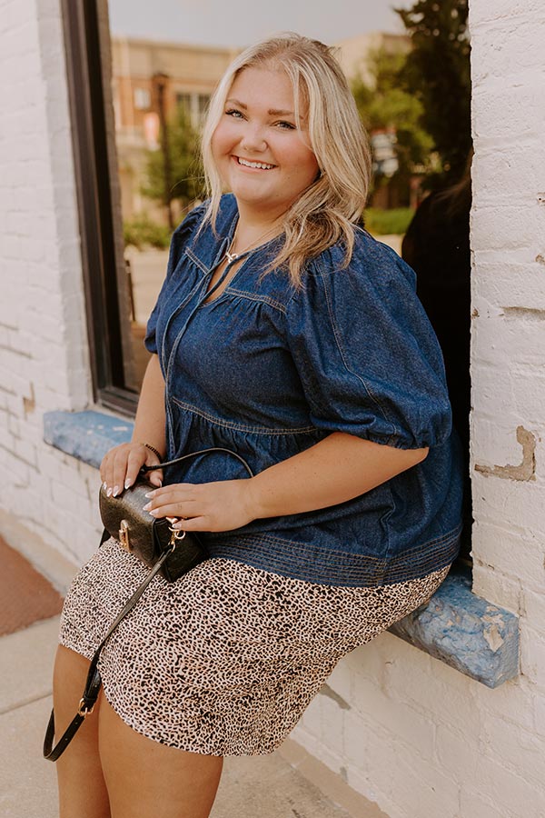 Sweet Darling Denim Babydoll Top Curves Image - 1