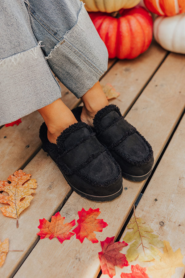 The Anna Faux Suede Slipper in Black Image - 2